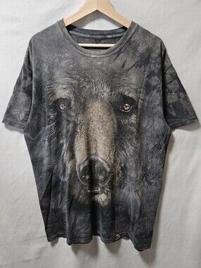 The Mountain 00's Graphic Bear Face Short Sleeve Tee - Black/Grey